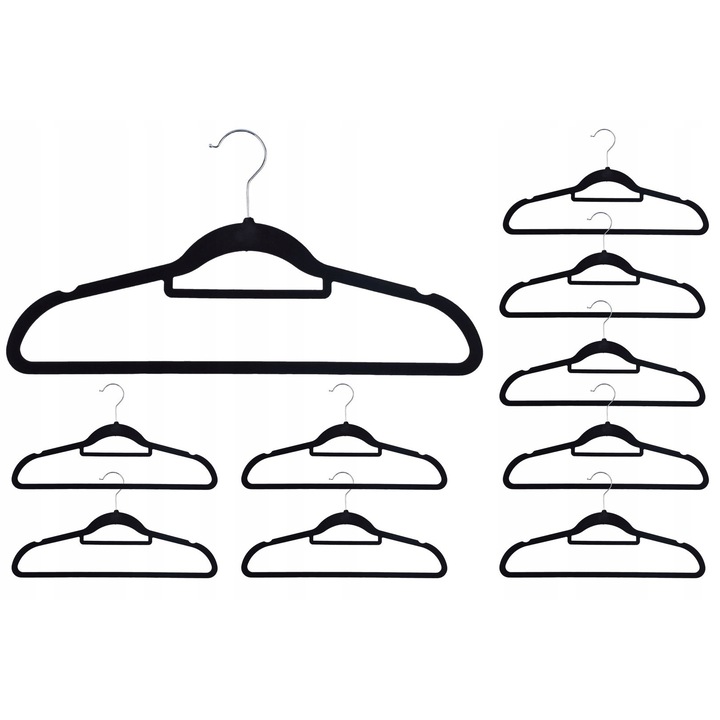 Set 100 umerase, GMM Group, Catifea, Negru