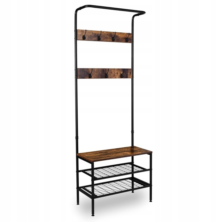 Cuier hol GMM Group, Odrys, 7 agatatori, PAL/Otel, Maro/Negru