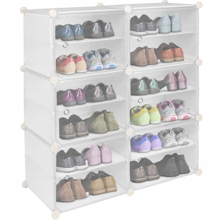 GMM Group Petra moduláris cipősszekrény, Fém/ABS, Fehér