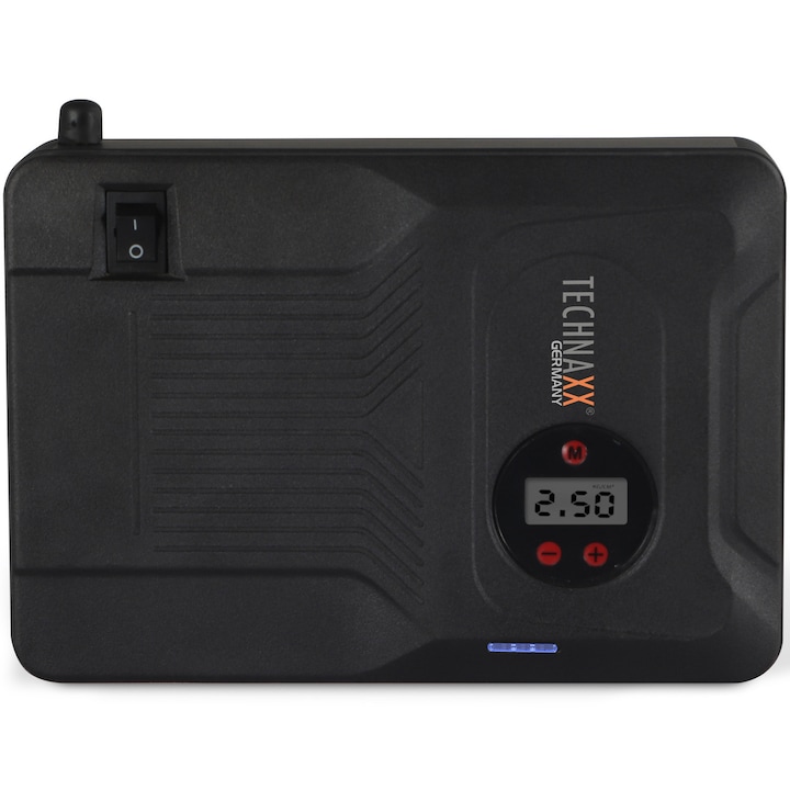 Starter auto multifunctional Technaxx TX-219, 14000 mAh, 600A, functie compresor si baterie externa, lanterna, USB-A, negru