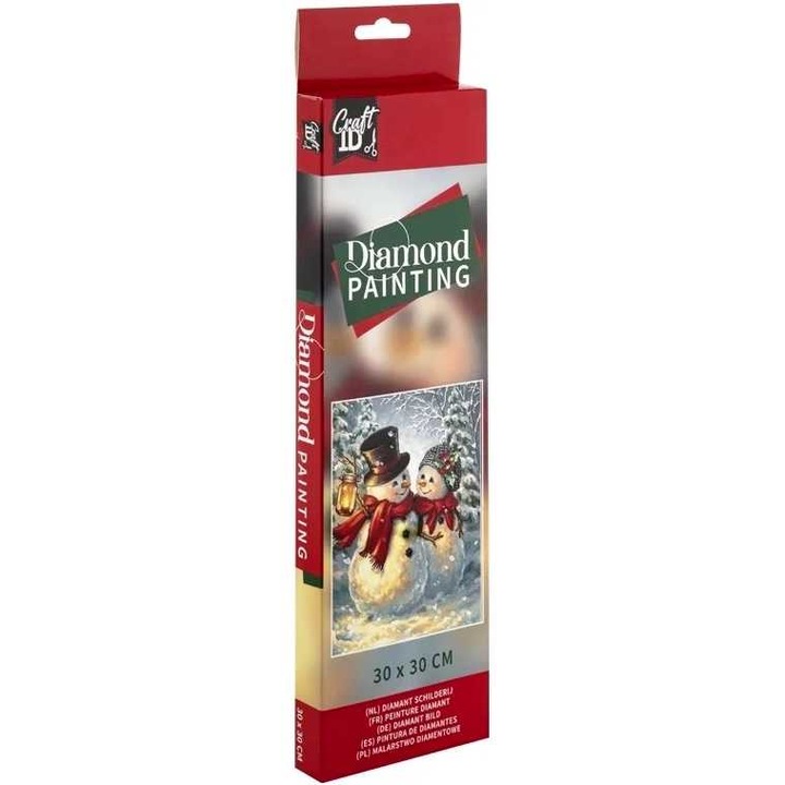 Set creativ cu diamante rotunde Om Zapada Craciun Diamond Painting 30x30 cm, Grafix