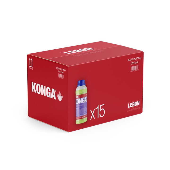 Комплект от 15 x 1L Течен препарат за автоматично пране, аромат на цветя, Професионална употреба с разреждане 10 - 14 ml/kg