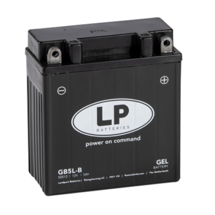Baterie moto LANDPORT Gel GB5L-B, tensiune 12V, amperaj 5 Ah, curent pornire 60 A, 120 x 60 x 130 mm