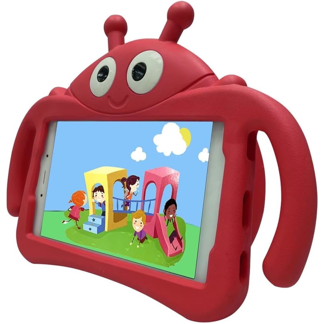 Husa De Protectie Pentru Tableta Pentru Copii, Ideas4Comfort®, Husa Tableta Burete, Model Buburuza 3D Amuzant, Compatibila Samsung Tab A T290 2019, 8 Inch, 210x127 mm, Antisoc Rezistenta La Lovituri, Acces La Toate Porturile, Carcasa Vesela Copii, Rosu