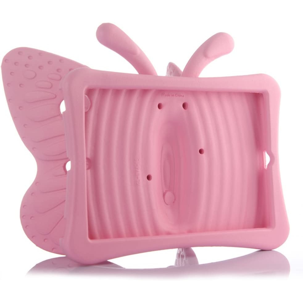 Husa De Protectie Pentru Tableta Pentru Copii, Ideas4Comfort®, Husa Tableta Burete, Model Fluture 3D Amuzant, Compatibila Samsung Tab A T290 2019, 8 Inch, 210x127 mm, Antisoc Rezistenta La Lovituri, Acces La Toate Porturile, Carcasa Vesela Copii, Roz