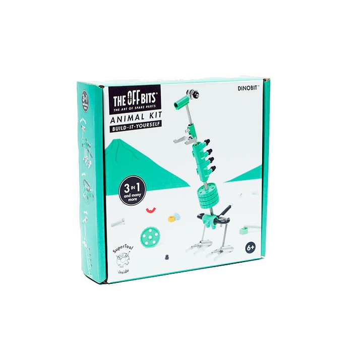 Set de construit cu suruburi si piulite, DinoBit, The OFFBITS, 65 piese