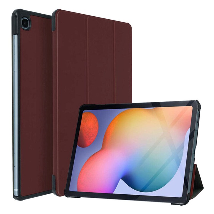 Husa de protectie flip cover pentru tableta, compatibila cu Samsung Galaxy Tab S6 Lite, FoldPro, piele ecologica, cu stand, piele ecologica, Rosu