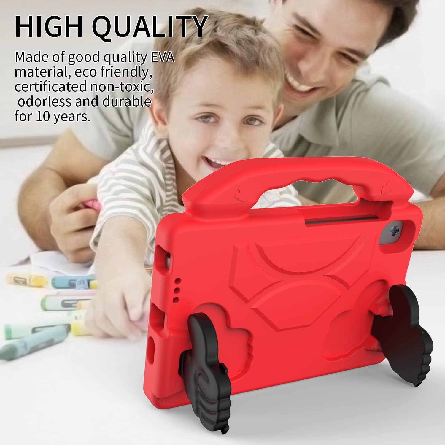 Husa de tip stand Sigloo, pentru tableta Samsung Galaxy Tab A8 2022/2021, 10.5 inch X200, X205, protectie 360, Shockproof, Red