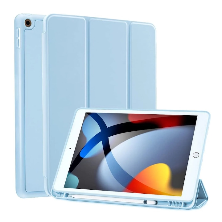 Siwengde TPU kék iPad 10,2 hüvelykes védőtok állvánnyal