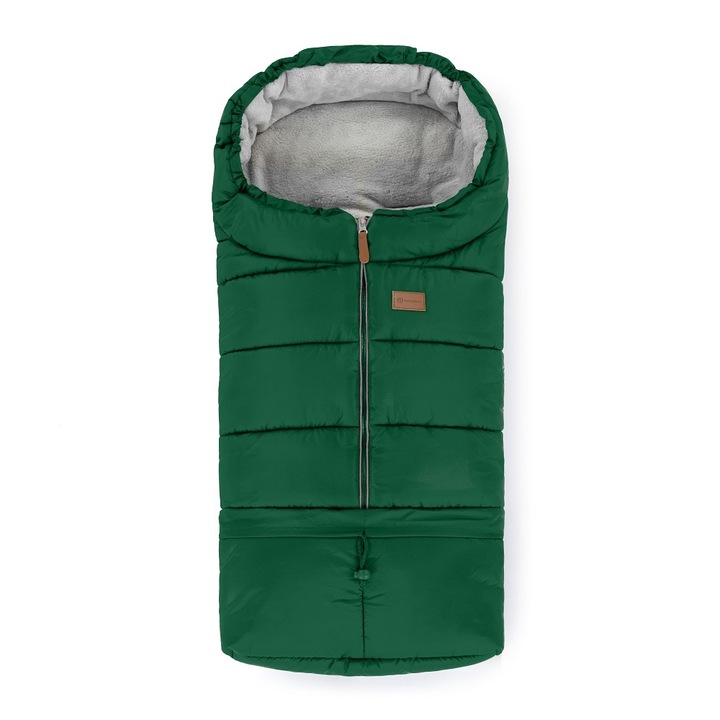 Sac de iarna, Petite&Mars, Pentru carucior, landou sau scaun auto Jibot, 100x48 cm, Impermeabil, Cu elemente reflectorizante, Extensibil, 3 in 1, Green