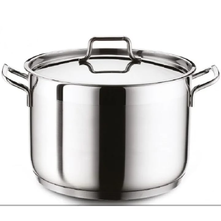 Oala inox fund dublu cu capac, 3 litri, dimensiune 20×10 cm, Arian – Anett