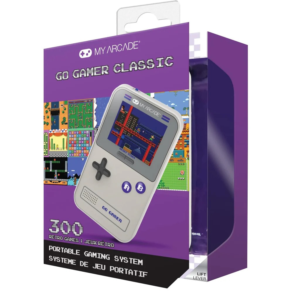 Consola portabila portabila My Arcade DGUN-3910 Go Gamer Classic 300 in 1 gri si violet