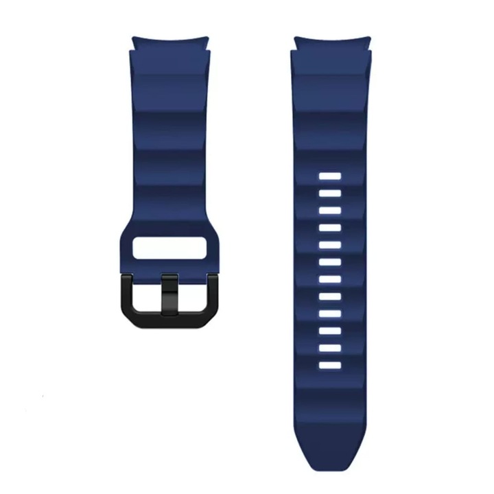 Здрава силиконова каишка Sport Band, съвместима със смарт часовник Samsung Galaxy Watch 4/5/5/6/6PRO classic, размери на екрана 40, 42, 44, 45, 46, 47 мм, тъмно син