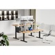 Birou reglabil electric StableDesk Pro, 2 motoare, Ridica 125 kg, Organizator cabluri, Touchscreen, Aplicatie Smart Telefon, Ergonomic, 3 Functii de Memorie, Sistem Anti-Coliziune, Timer, Inaltime 62-128 cm, Cadru Negru mat, Blat 25 mm Lemn - 120 x 75 cm