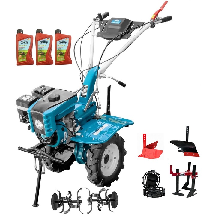 Motocultor Profesional Dakard Hs 1000B New, 7Cp, Capota cu Far, Freze Ajustabile 60-80Cm, 6 piese