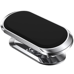 Suport Auto Magnetic Pentru Telefon, Universal, Cu Unghi Reglabil Si Rotire 360⁰, 2 Magneti Si Banda Adeziva 3M, Silver