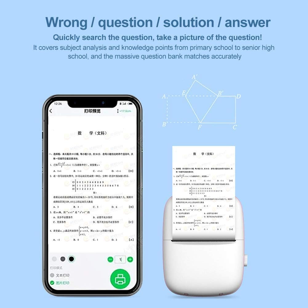 Poza Cu Inprimanta Roz Mini imprimanta termica cu Bluetooth, Zola, rola de hartie inclusa ...