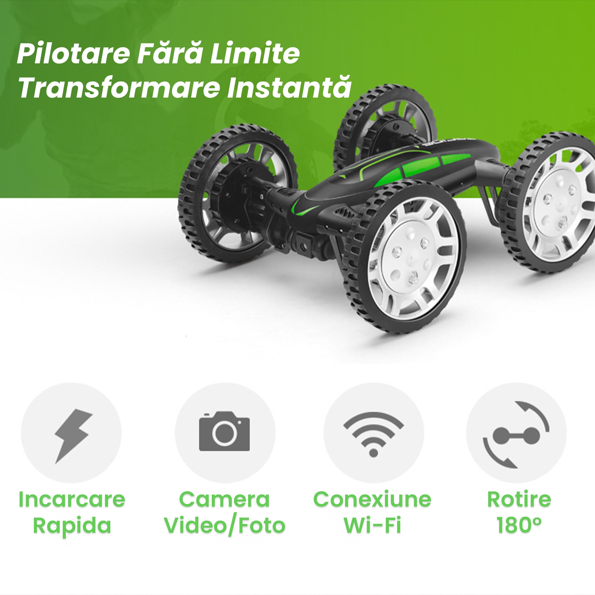 Drona cu telecomanda Timebox, conectivitate WiFi, schimbare rapida