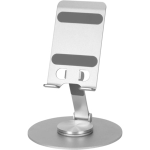 Suport universal pentru telefon si tableta, rotativ 360 de grade, reglabil, pliabil, pentru masa sau birou, culoare argintiu