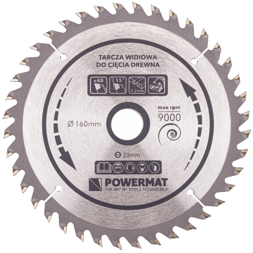 Disc circular pentru lemn, 160 x 20, 60 dinti, vidia, Powermat - eMAG.ro