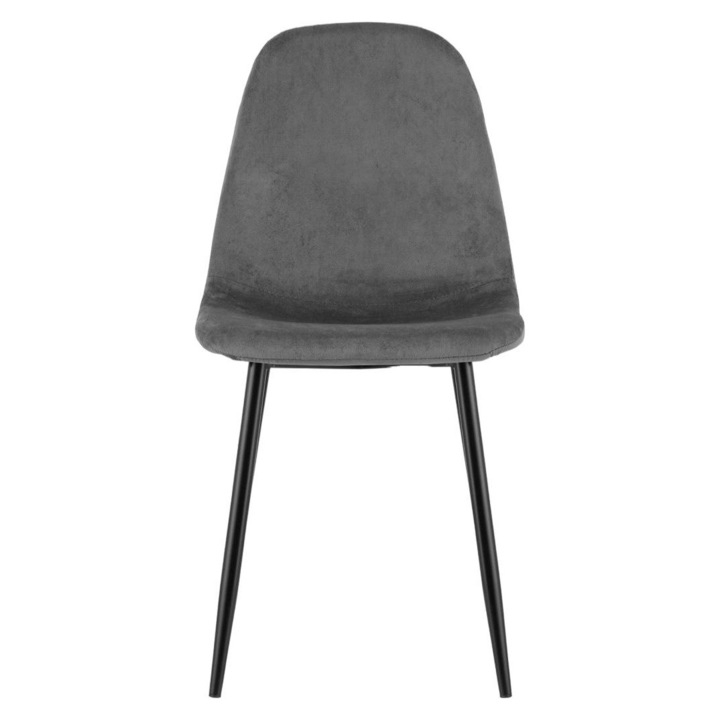 Комплект от 2 стола, Leobert, Velvet/Metal, Grey/Black