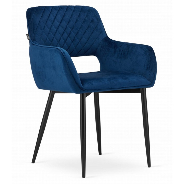 Тапициран стол, Leobert, Amalfi, Velvet/Metal, Blue