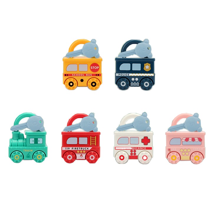 Комплект бебешки играчки, Sundiguer, Форма на кола, Развива независими умения, Визуални умения, Способност за координация, Устойчивост на падане и удар, Материал Пластмаса, Многоцветен