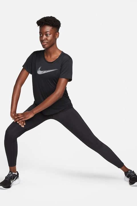 Nike, Тениска за бягане Dri-FIT с лого, Черен