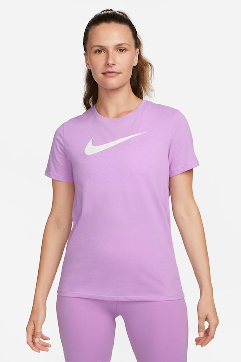 Nike, Тренировъчна тениска с Dri-FIT и лого, Лилав