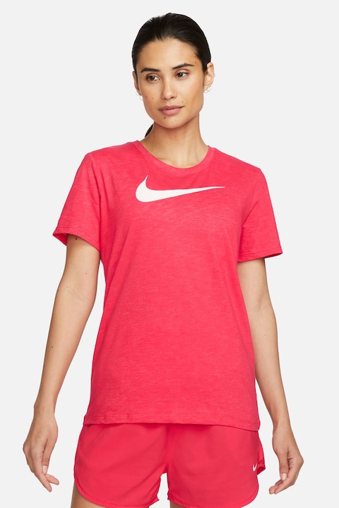 Nike, Тренировъчна тениска с Dri-FIT и лого, Ягодово червено