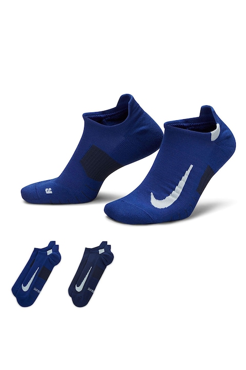Nike, Set de sosete unisex foarte scurte pentru alergare Multiplier -2 perechi, Albastru royal/Bleumarin