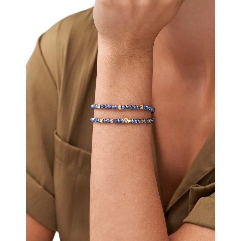 Bratara Fossil Arm Party Blue beaded JOA00800710, Albastru, Auriu