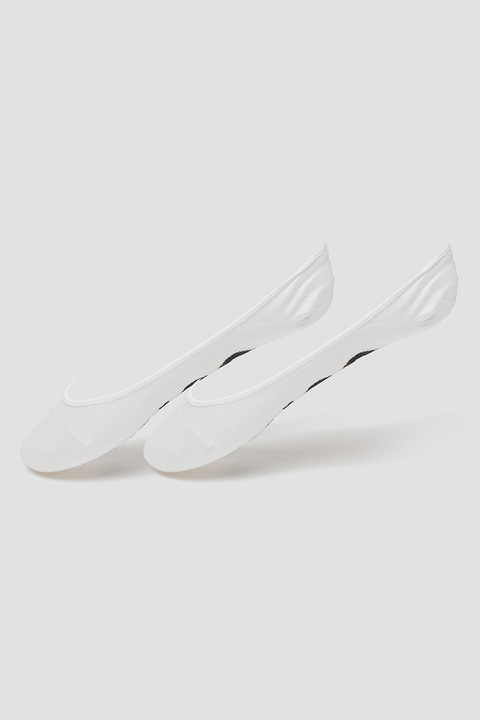 HUGO, Изрязани чорапи с памук и лого - 2 чифта, Бял/Черен, 37-38