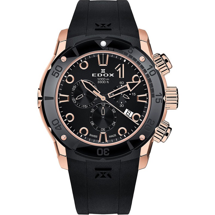 Мъжки часовник Edox 10242-TINR-NIR, Кварц, 45 мм, 100 ATM