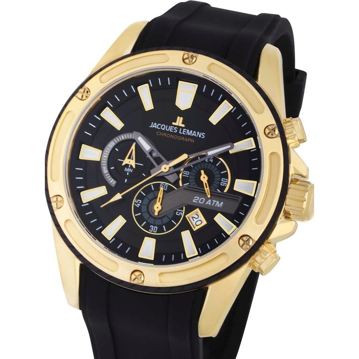 Ceas barbatesc Jacques Lemans 1-2141D, Quartz, 48mm, 20ATM