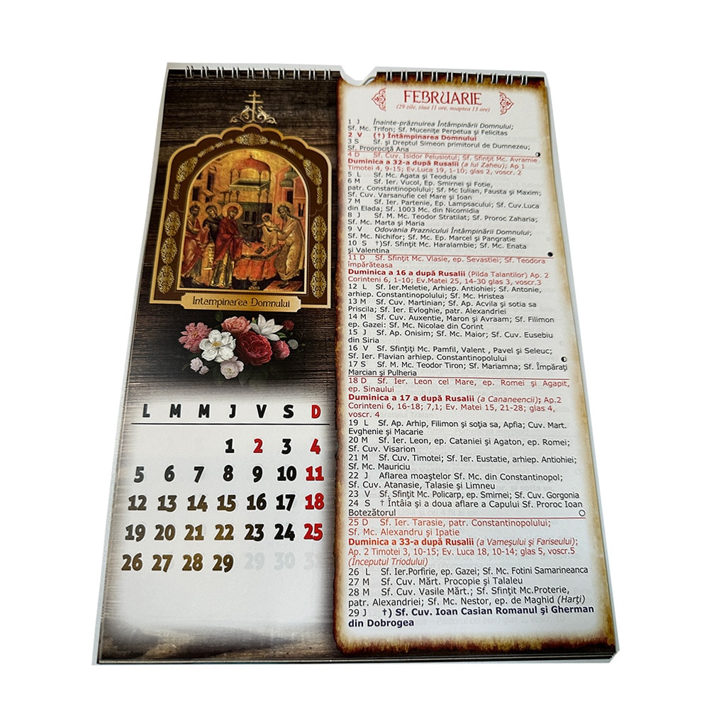 Calendar de Perete Crestin Ortodox 2024, format A4, Vision XXI eMAG.ro