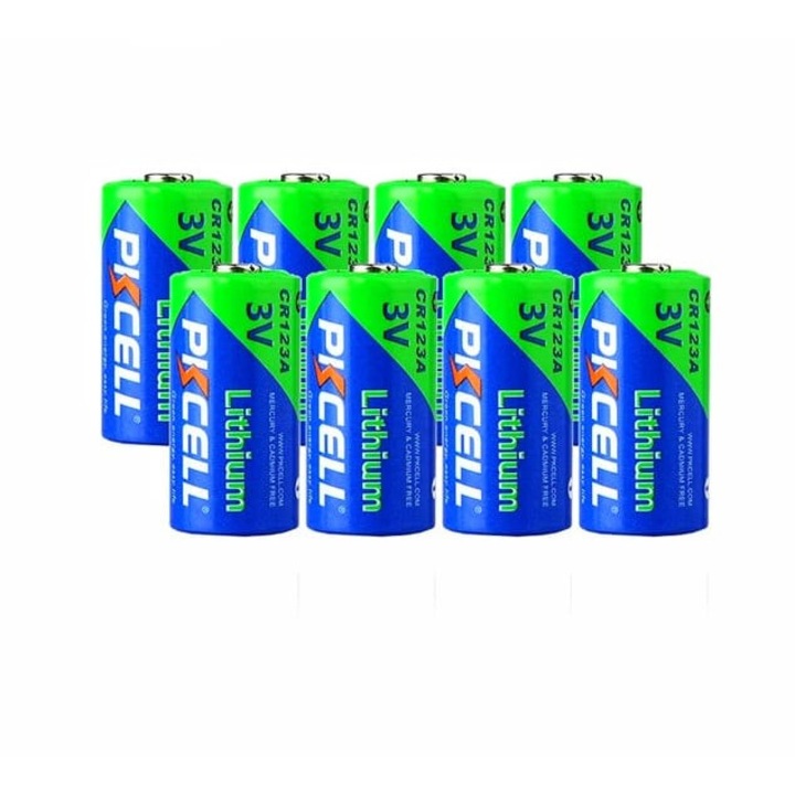 Set 8 Baterii CR123A, CR123, litiu, 3V