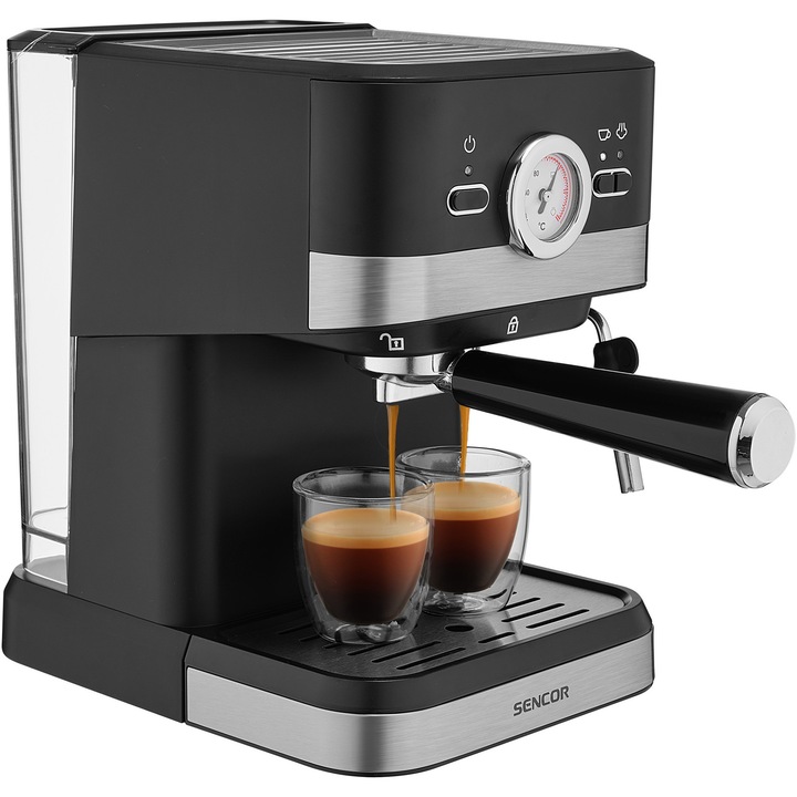 Aparat de cafea espresso Sencor SES 1721BK, 20 bar, 1050 W, negru