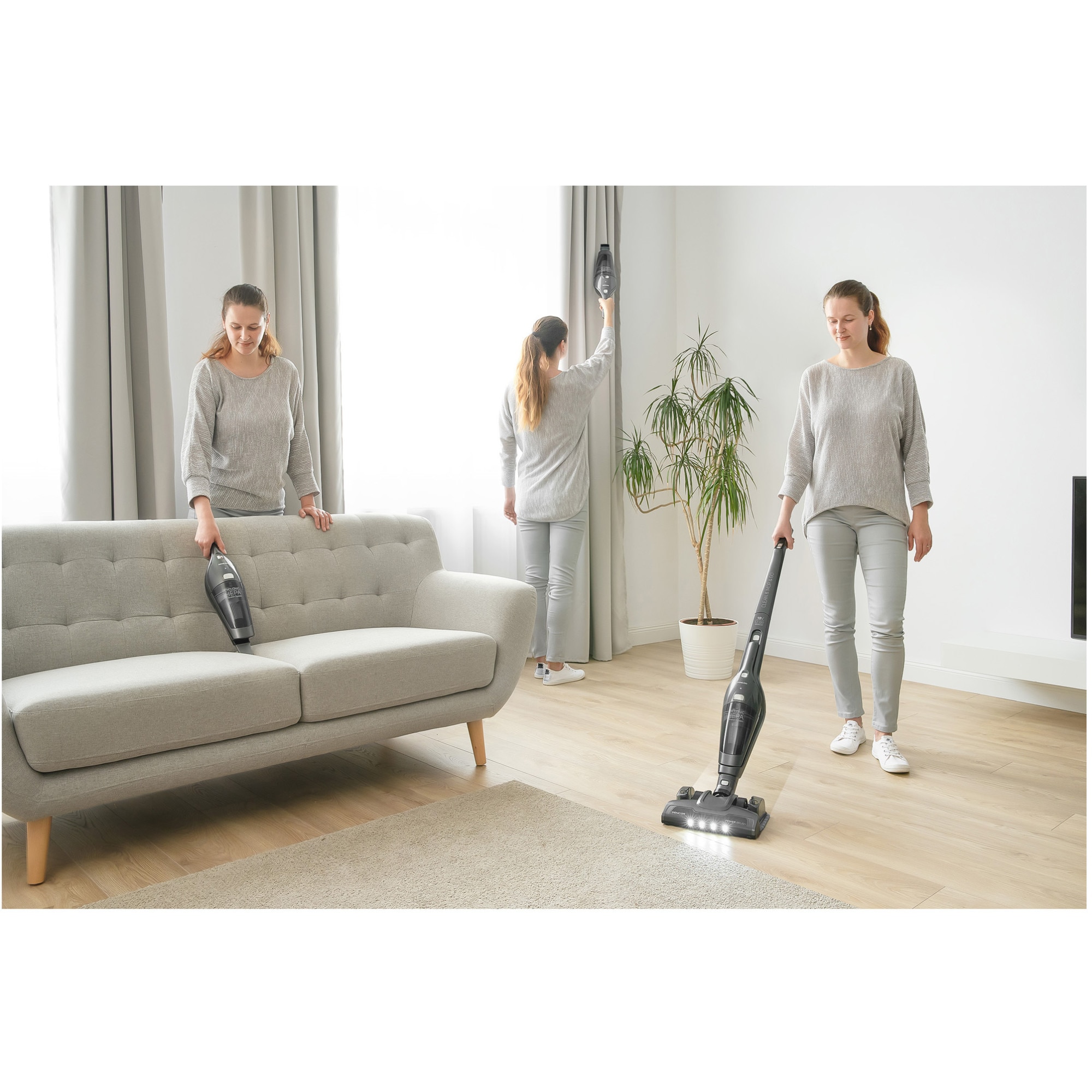 Aspirator fara fir, Sencor, SVC 8668AT, Rezervor 0.5l, Timp de functionare 45 min, 2 nivele, Functie MOP, HEPA