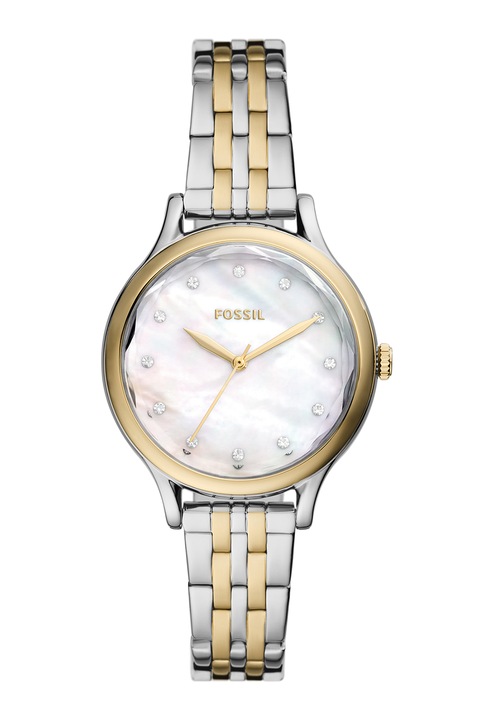 Fossil, Двуцветен часовник със седефен циферблат, Сребрист, Златист