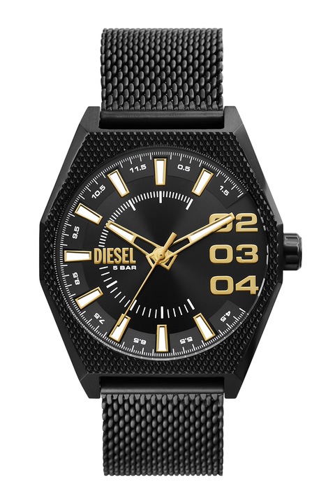 Diesel, Karóra hálós fémszíjjal, Fekete