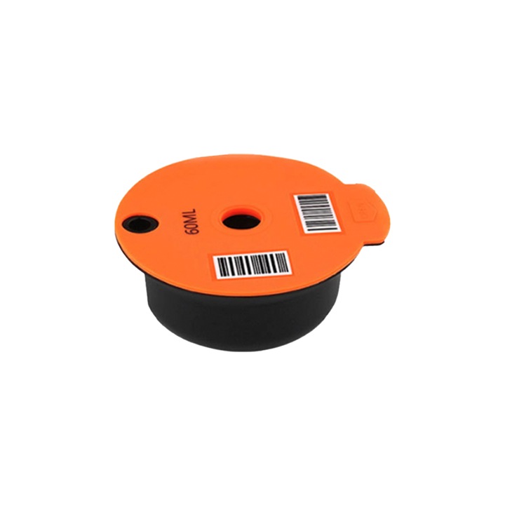 ARBmart кафе капсула за многократна употреба, с филтър, съвместима с Bosch Tassimo, неръждаема стомана и пластмаса, 60 ml, 73 x 30 mm, оранжева