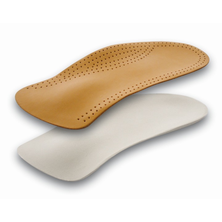 Branturi ortopedice tip 3/4 care sustin picioarele plat-valgus pentru copii, 1 pereche, Vaya Medical, Piele naturala, Bej, 26