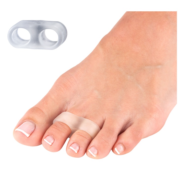 Corector dublu inel pentru suprapunerea degetelor de la picioare, Vaya Medical, Gel, Transparent, S/M