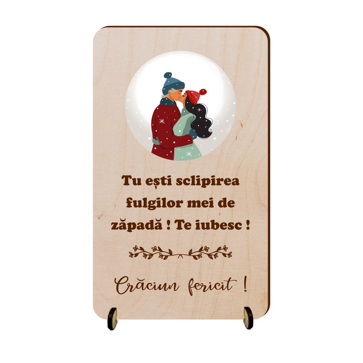 Placuta lemn Craciun Iubit, Iubita, Sot, Sotie, Bloom Atelier, 20 x 12.5 cm