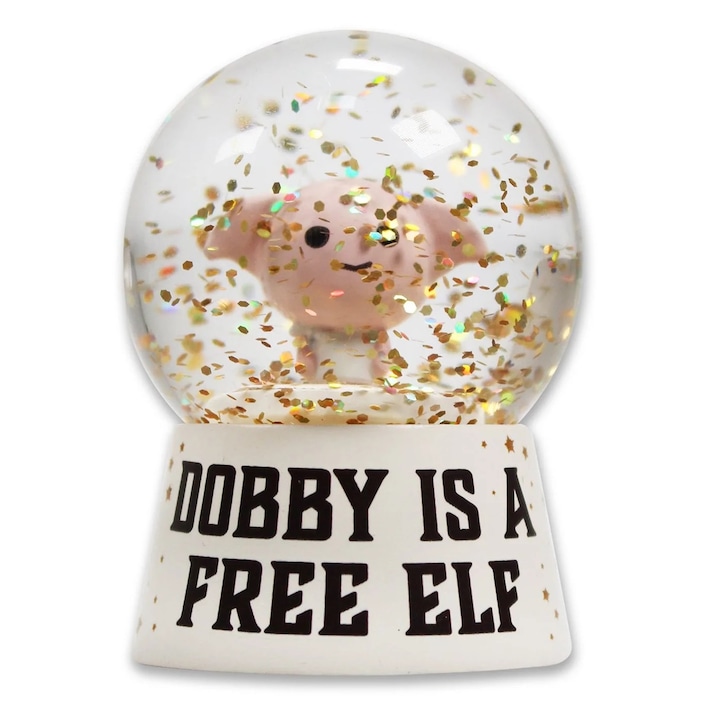 Decoratiune Snow Globe, Harry Potter, Kawaii Dobby, Transparent, 6 cm