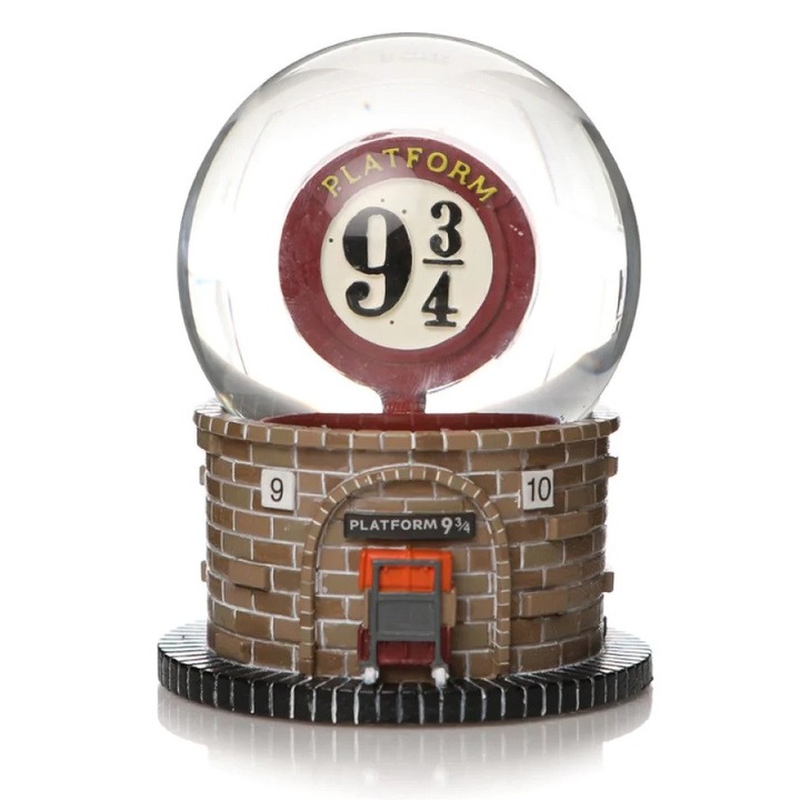 Harry Potter dekoráció, Hógömb Platform 9 3/4, Barna, 9.4 cm