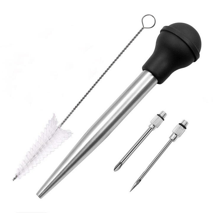 Set 2 ustensile pentru gatit carne, Amtok, Patrat, Multifunctional, Usor de curatat, Otel inoxidabil, Argintiu