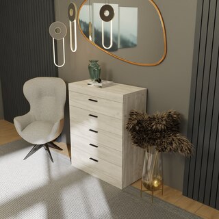 Consolle Moderna VERSA Linnet - Bianca, In Legno Abete E MDF, 80x38x80 Cm, Per Ingresso, Soggiorno E Camera Da Letto