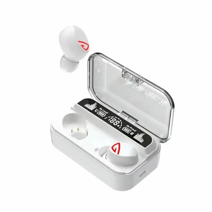 EverQ® vezeték nélküli fülbe helyezhető fejhallgató, Bluetooth 5.2, vezeték nélküli, 2000 mAh tok, kihangosító, zajszűrő, beépített mikrofon, hifi sztereó, HD hívás, mágneses tok, Android/iOS kompatibilis, érintésvezérlés, fehér